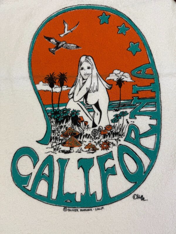 EARLY Y2K DEADSTOCK! CALIFORNIA MUSHROOM GIRL TERRY CLOTH RINGER TANK TOP