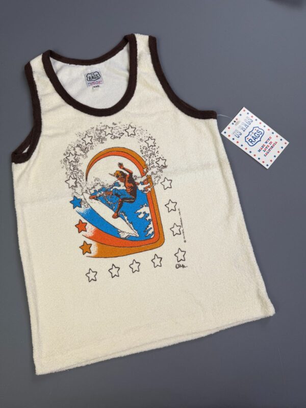 *AS-IS* EARLY Y2K DEADSTOCK! SURFER STARS TERRY CLOTH TANK TOP