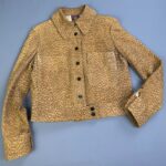*AS-IS* SWEET! 1980S-90S MINI LEOPARD PRINT BRUSHED SUEDE LEATHER JACKET