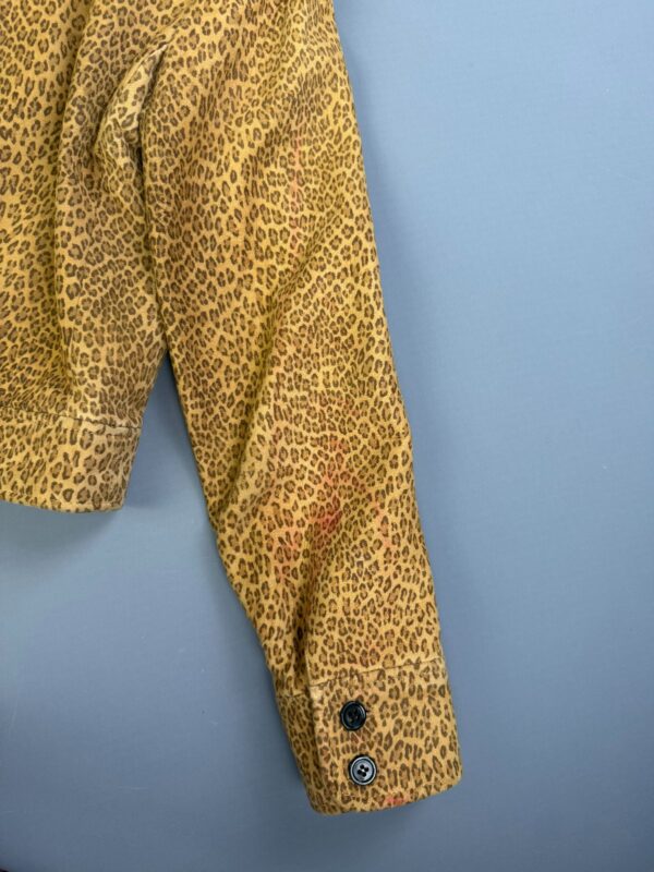 *AS-IS* SWEET! 1980S-90S MINI LEOPARD PRINT BRUSHED SUEDE LEATHER JACKET
