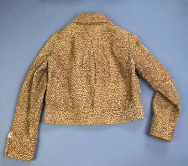 *AS-IS* SWEET! 1980S-90S MINI LEOPARD PRINT BRUSHED SUEDE LEATHER JACKET