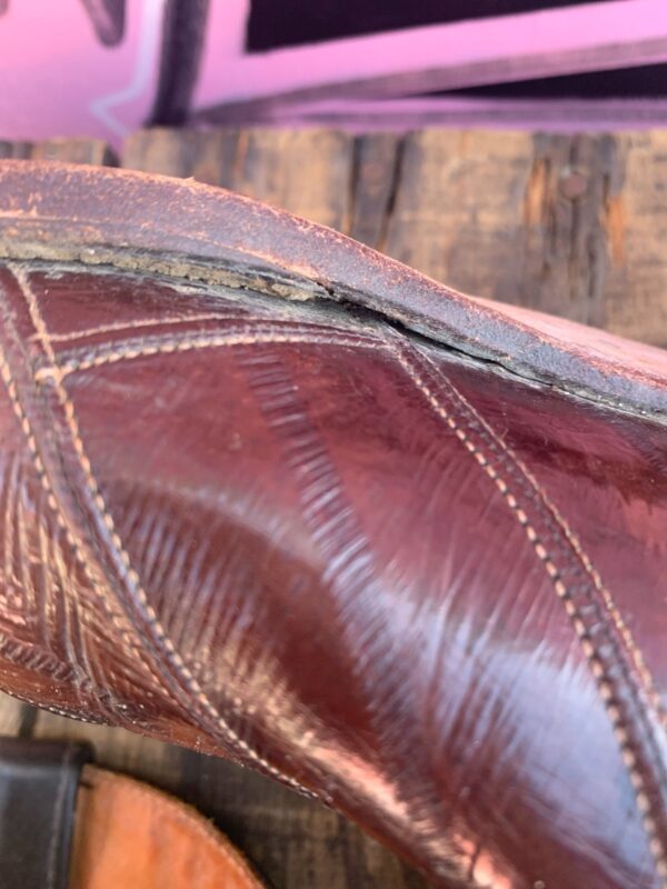 COOL! 2-TONE EEL SKIN PANELED EMBROIDERED COWBOY BOOTS