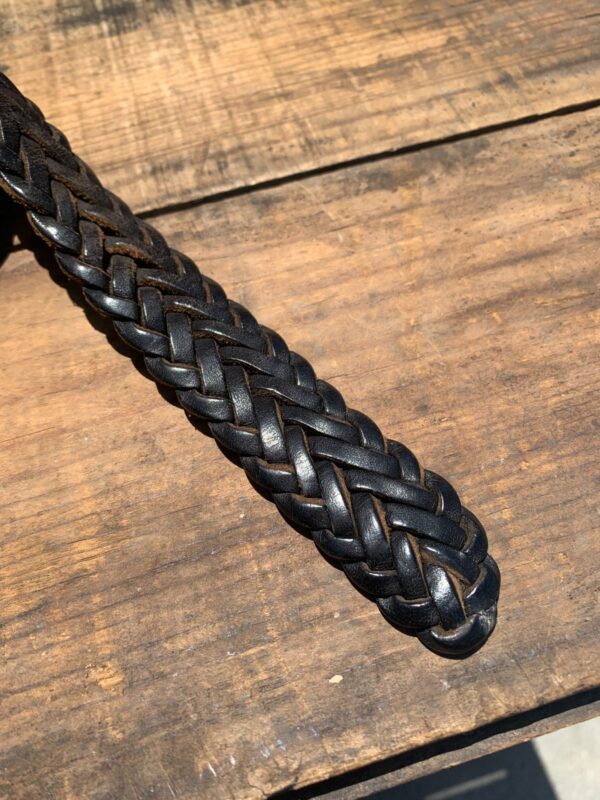 CLASSIC BRAIDED LEATHER BELT BRASS HARDWARE