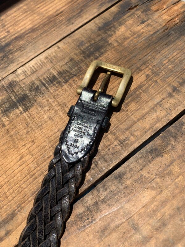 CLASSIC BRAIDED LEATHER BELT BRASS HARDWARE