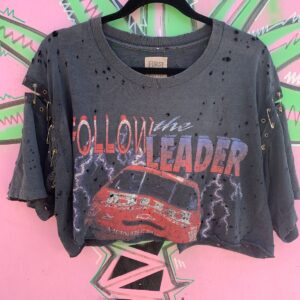 Photo detail:DISTRESSED NASCAR FOLLOW THE LEADER REPURPOSED T-SHIRT