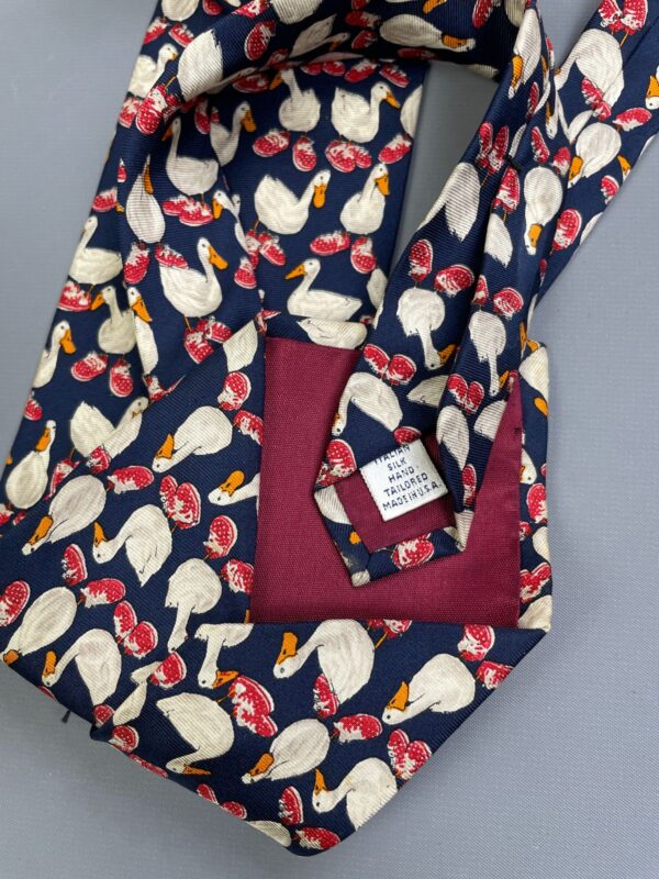 FUN! DUCKS IN SNEAKERS PRINTED WIDE CUT SILK TIE