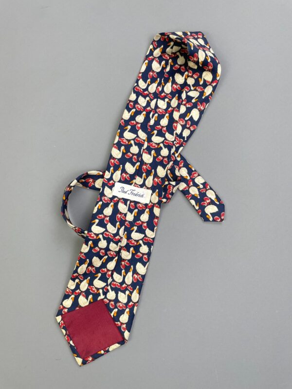 FUN! DUCKS IN SNEAKERS PRINTED WIDE CUT SILK TIE