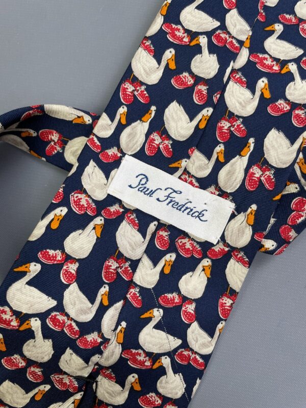 FUN! DUCKS IN SNEAKERS PRINTED WIDE CUT SILK TIE