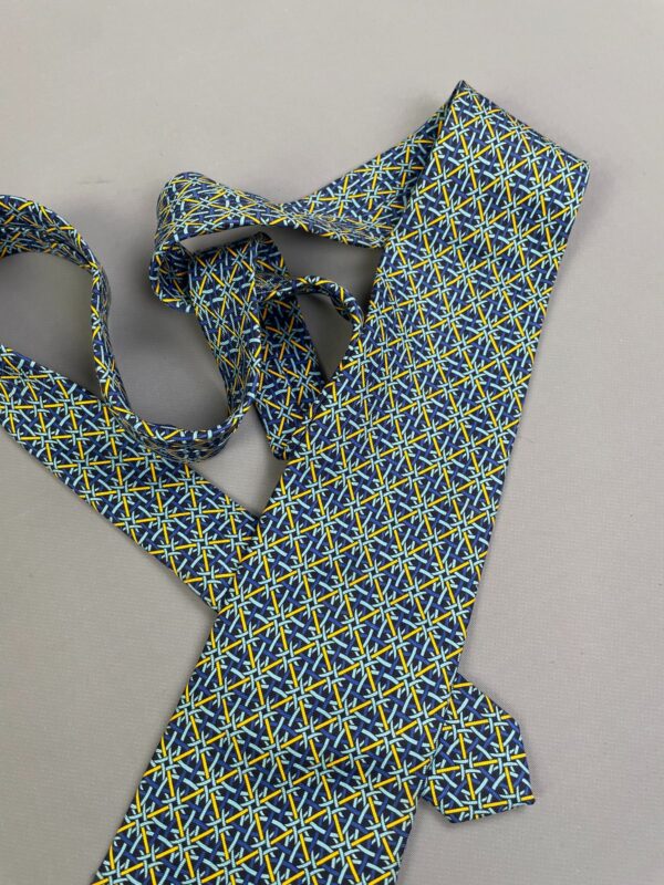 BEAUTIFUL 1990S ATOMIC WOVEN STAR PRINT WIDE CUT SILK TIE