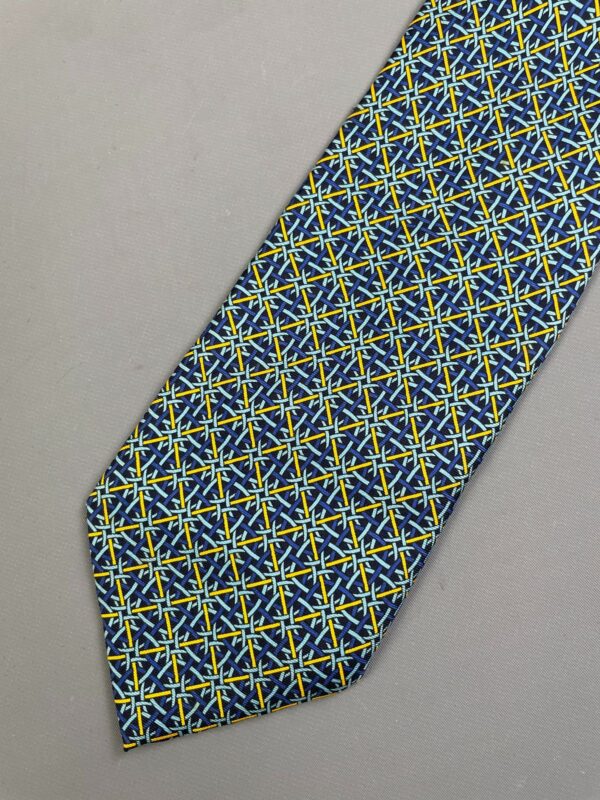 BEAUTIFUL 1990S ATOMIC WOVEN STAR PRINT WIDE CUT SILK TIE