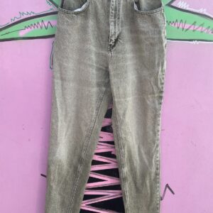 Photo detail:*AS-IS* 1980S FADED OLIVE HIGH WAIST TAPERED DENIM JEANS