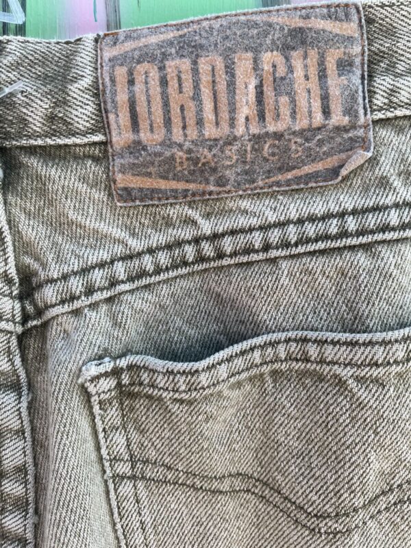 *AS-IS* 1980S FADED OLIVE HIGH WAIST TAPERED DENIM JEANS