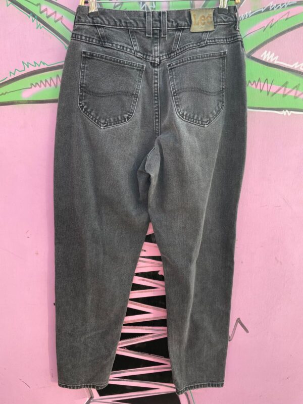 1980S FADED BLACK HIGH WAIST DENIM MOM JEANS