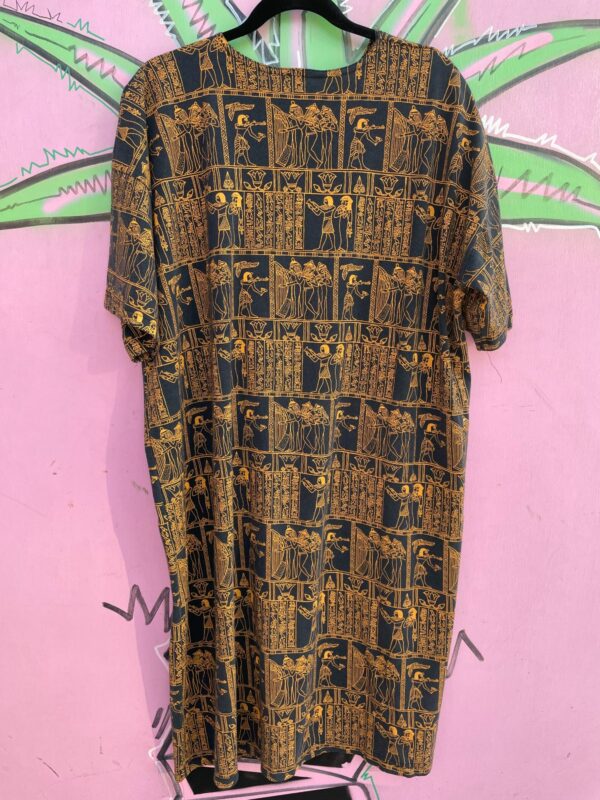 1980S 100% COTTON EGYPTIAN PRINT OVERSIZED T-SHIRT DRESS