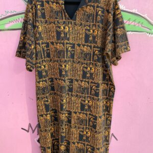 Photo detail:1980S 100% COTTON EGYPTIAN PRINT OVERSIZED T-SHIRT DRESS