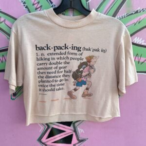 Photo detail:1980S BACKPACKING DEFINITION GRAPHIC CROPPED T-SHIRT
