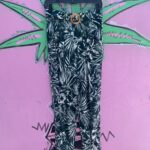 HIGH WAIST HAWAIIAN FLORAL RAYON WOOD BELT BUCKLE PANTS