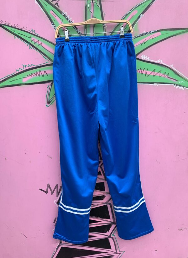 MADE IN FRANCE! 1980S DEADSTOCK NYLON TRACK PANTS, SIDE STRIPES, ZIPPER POCKETS