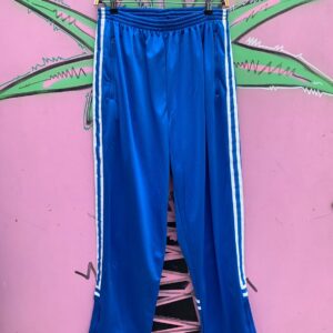 Photo detail:MADE IN FRANCE! 1980S DEADSTOCK NYLON TRACK PANTS, SIDE STRIPES, ZIPPER POCKETS