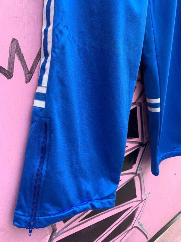 MADE IN FRANCE! 1980S DEADSTOCK NYLON TRACK PANTS, SIDE STRIPES, ZIPPER POCKETS