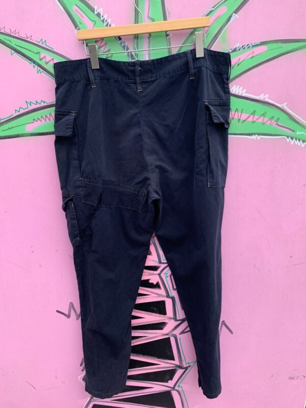 *AS-IS* OVERDYED MULTI CARGO POCKET MILITARY ISSUED PANTS CONTRAST STITCHING,*REPAIRS*