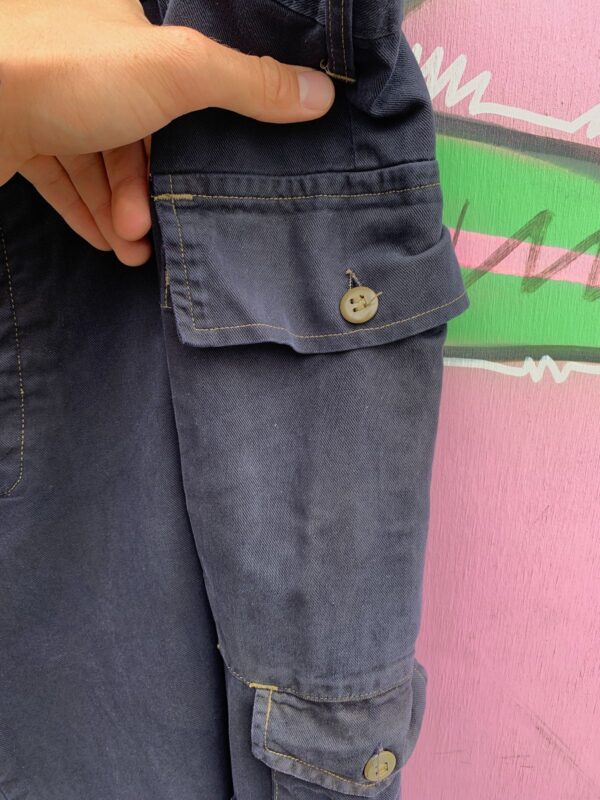 *AS-IS* OVERDYED MULTI CARGO POCKET MILITARY ISSUED PANTS CONTRAST STITCHING,*REPAIRS*