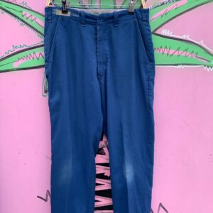 Photo detail:*AS-IS* RETRO BASIC BLUE 50/50 WORK PANTS - SCOVILL ZIPPER