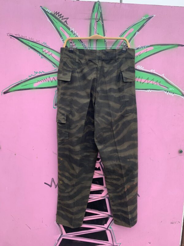 *ARTIST MADE* TIGER STRIPE MILITARY TROUSERS, DOUBLE SIDE CARGO POCKETS