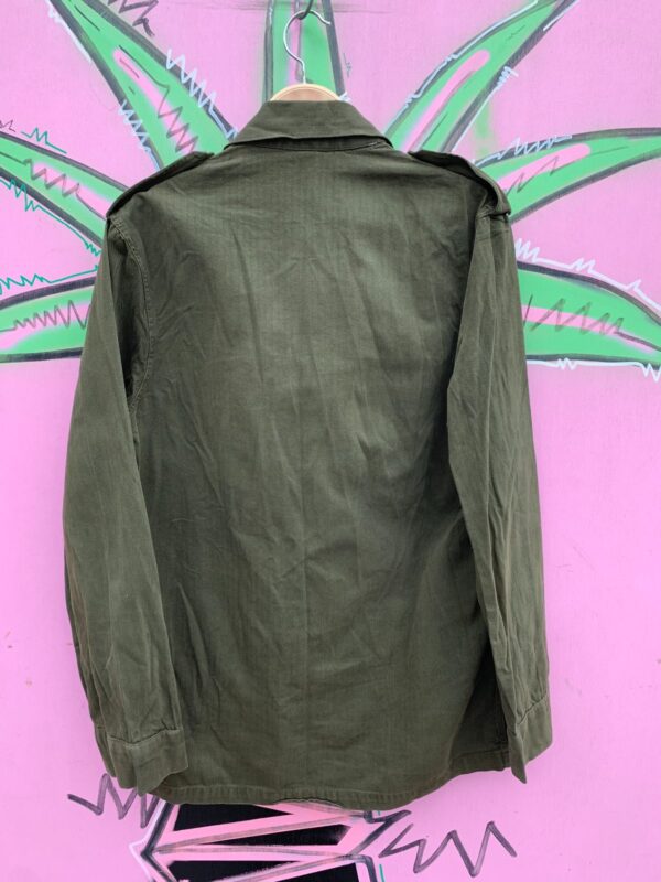 CLASSIC DARK OLIVE HERRINGBONE HEAVY LONG SLEEVE MILITARY SHIRT