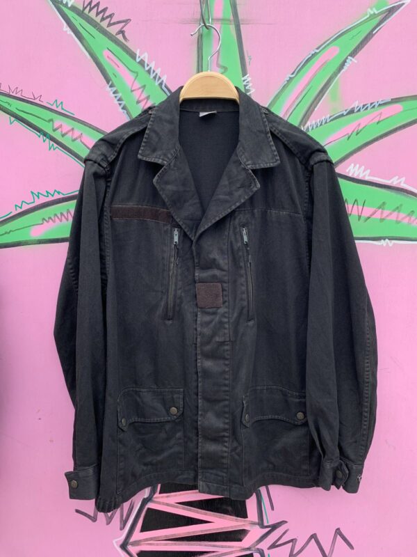 NICE! OVER-DYED 1984 FRENCH MILITARY FIELD JACKET - HERRINGBONE TWILL
