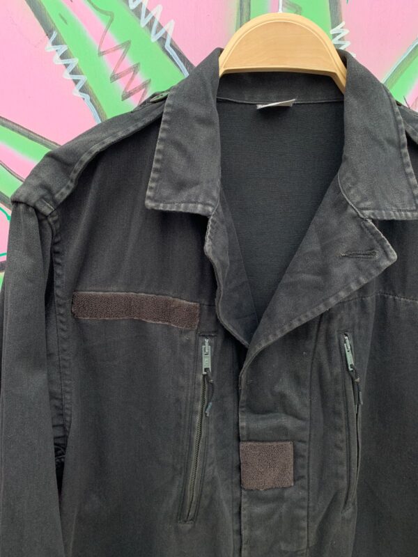 NICE! OVER-DYED 1984 FRENCH MILITARY FIELD JACKET - HERRINGBONE TWILL