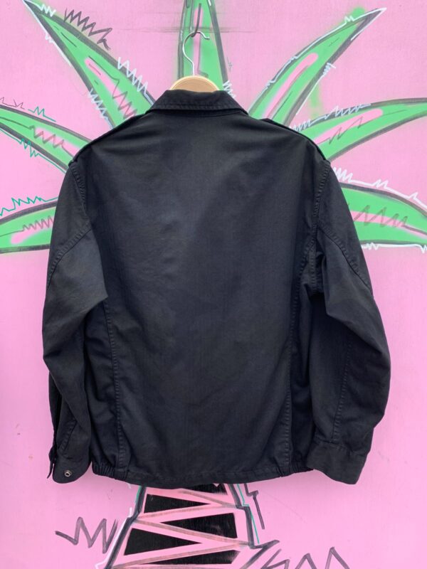 LIGHTWEIGHT OVERDYED HERRINGBONE ZIP-UP MILITARY ISSUED JACKET FRONT ZIPPER POCKETS