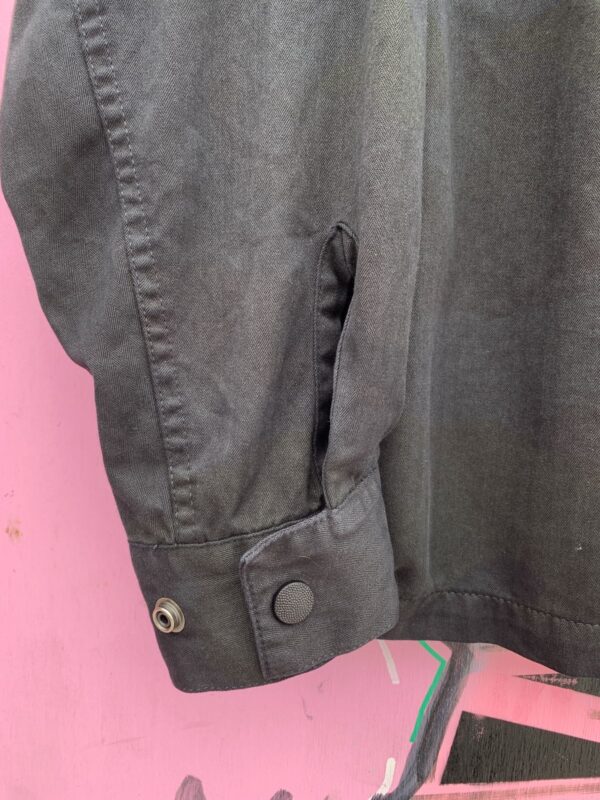 LIGHTWEIGHT OVERDYED HERRINGBONE ZIP-UP MILITARY ISSUED JACKET FRONT ZIPPER POCKETS