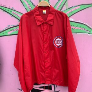 Photo detail:RETRO 1970S CHICAGO CUBS SNAP BUTTON NYLON WINDBREAKER JACKET