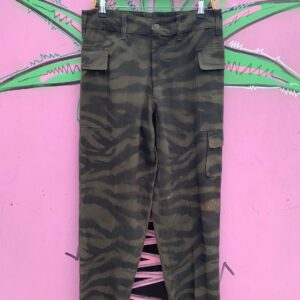 *ARTIST MADE* TIGER STRIPE MILITARY TROUSERS, DOUBLE SIDE CARGO POCKETS
