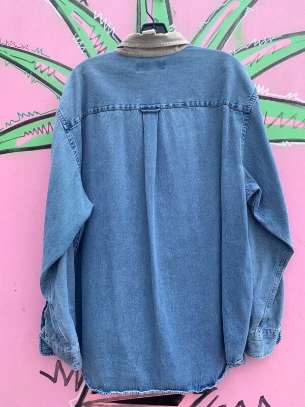 1990S DENIM SHIRT CONTRAST KHAKI COLLAR