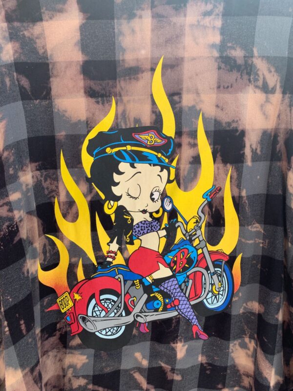 BETTY BOOP! BLEACHED BUFFALO PLAID FLANNEL