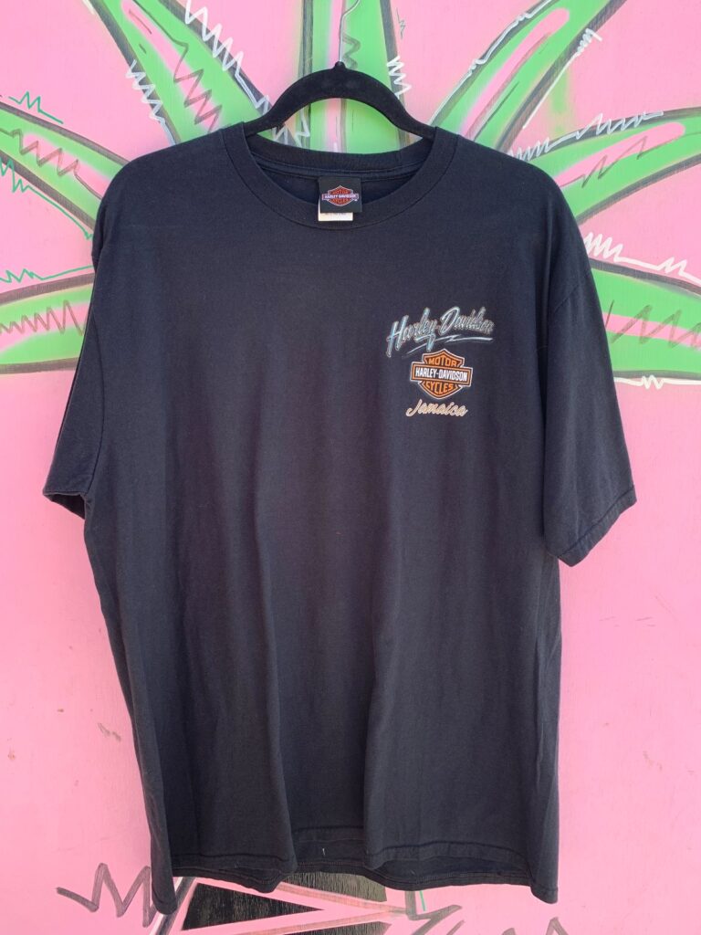 DEADSTOCK 1990S Y2K HARLEY DAVIDSON JAMAICA PALM TREE GRAPHIC T-SHIRT
