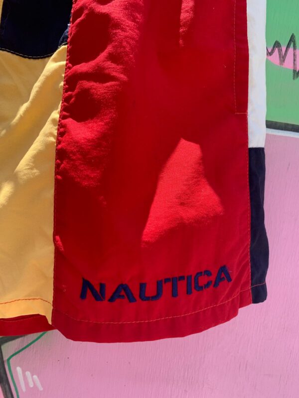 1990S COLOR BLOCK MESH LINING SWIM TRUNK SHORTS