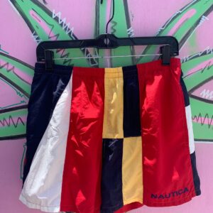 Photo detail:1990S COLOR BLOCK MESH LINING SWIM TRUNK SHORTS