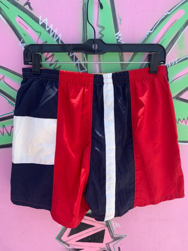 1990S COLOR BLOCK MESH LINING SWIM TRUNK SHORTS