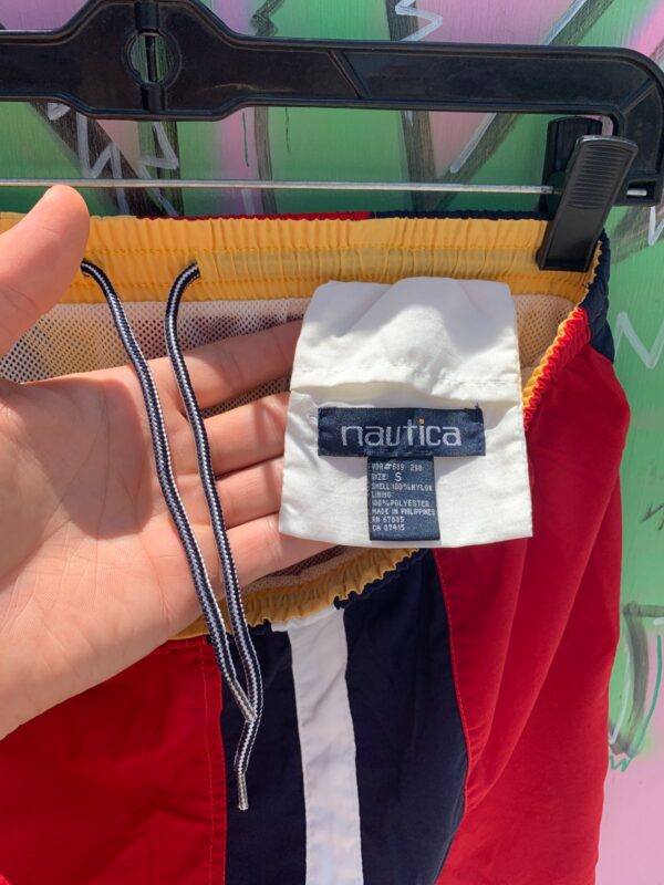 1990S COLOR BLOCK MESH LINING SWIM TRUNK SHORTS