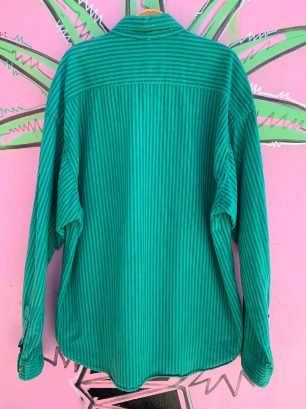 1990S 100% COTTON VERTICAL STRIPED LONG SLEEVE BUTTON UP SHIRT