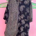 *AS-IS* 100% RAYON BATIK PRINT PAISLEY PANEL SHORT SLEEVE BUTTON UP SHIRT