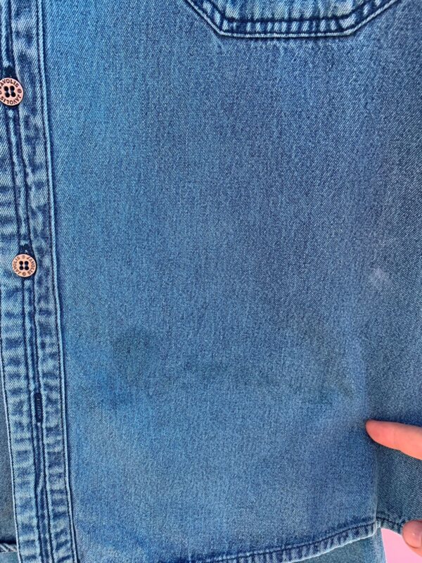 1990S TEAL OVER-DYED LEVIS DENIM SHIRT