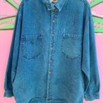 1990S TEAL OVER-DYED LEVIS DENIM SHIRT