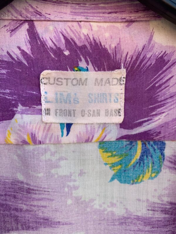 NICE! 1970S CUSTOM MADE HAWAIIAN SHIRT HIBISCUS SURFING PRINT