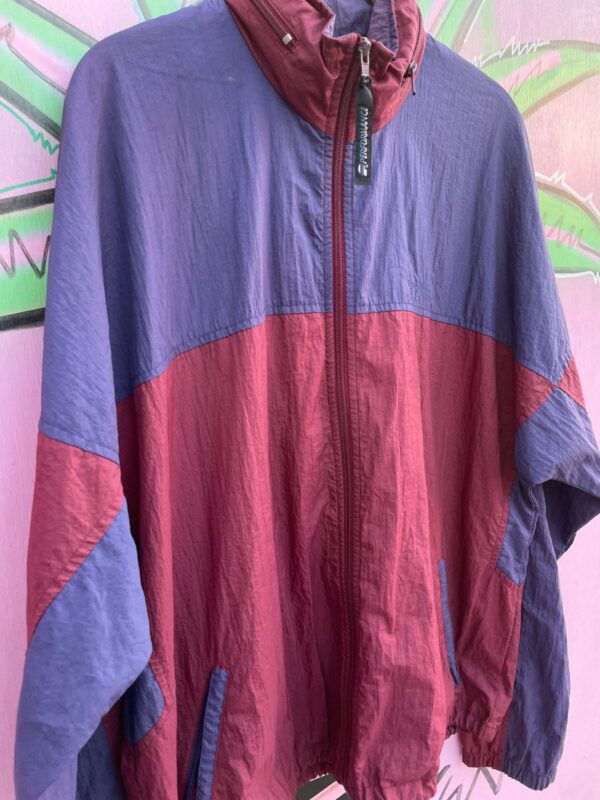 1980S COLOR BLOCK WINDBREAKER JACKET HIDE AWAY HOOD
