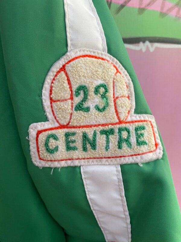 RETRO 1970S VARSITY STRIPE COLLAR CHENILLE BASKETBALL PATCH 77-79 FOR GREG BOMBER JACKET