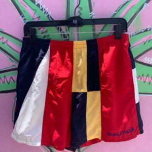 Photo detail:1990S COLOR BLOCK MESH LINING SWIM TRUNK SHORTS